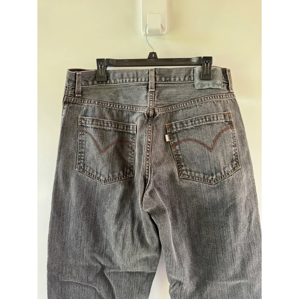 Levis SilverTab Baggy Jeans Mens 36x32 Faded Black Denim 90s Vintage Style